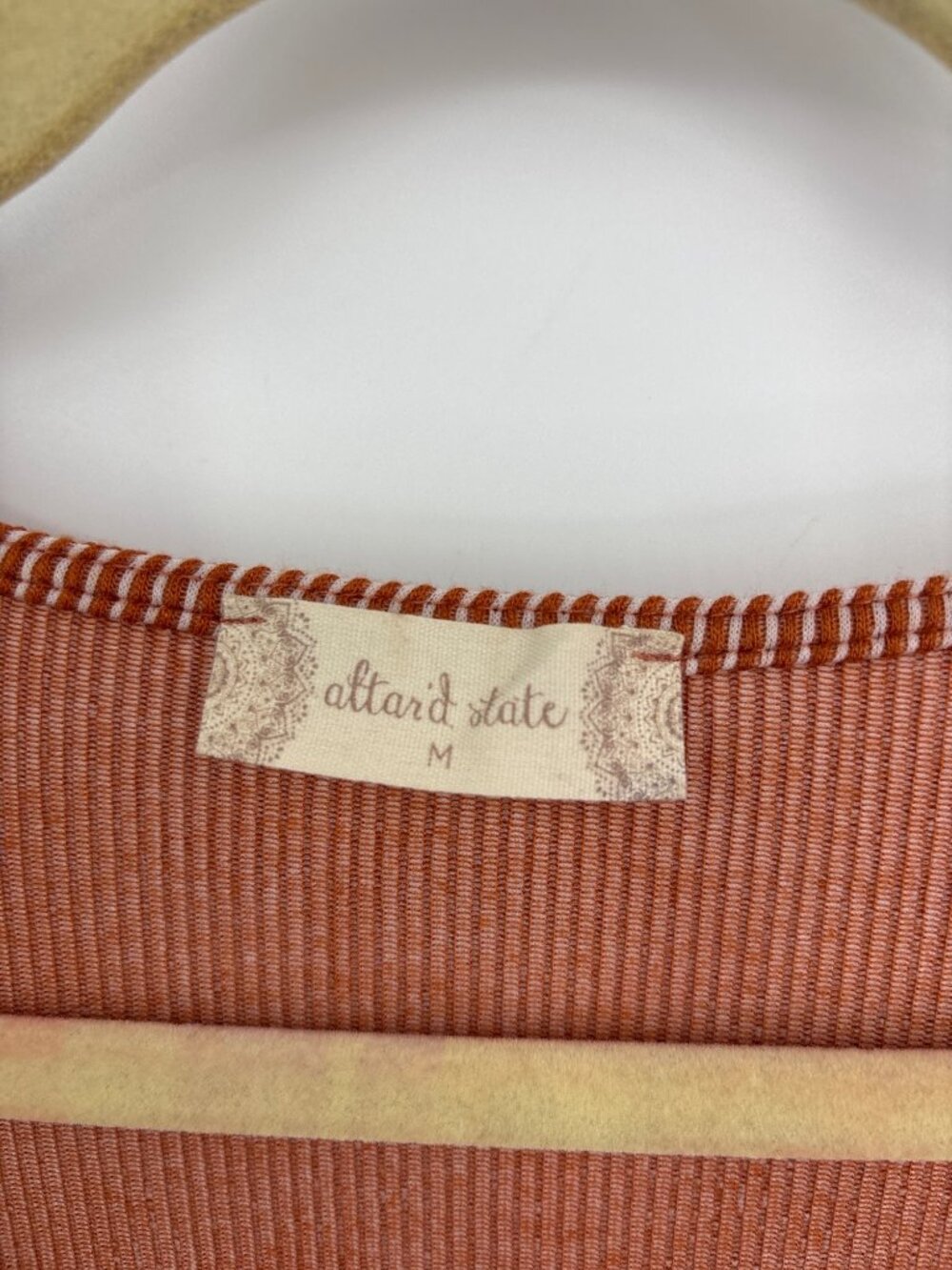 Altar'd State V-Neck Tunic Dress With Ruffle Bell Sleeve Orange Medium - Picture 2 of 4
